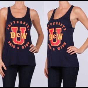 Women’s Tank Navy Racerback Beer & Wine